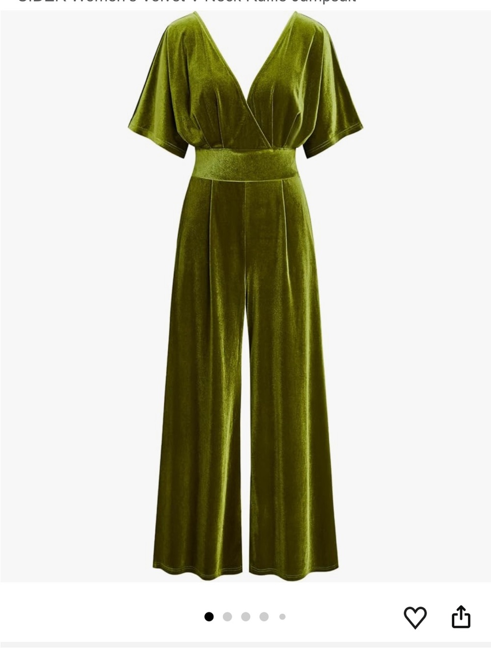 NWOT Cider VELVET V-NECK SOLID RUFFLE JUMPSUIT Sz S